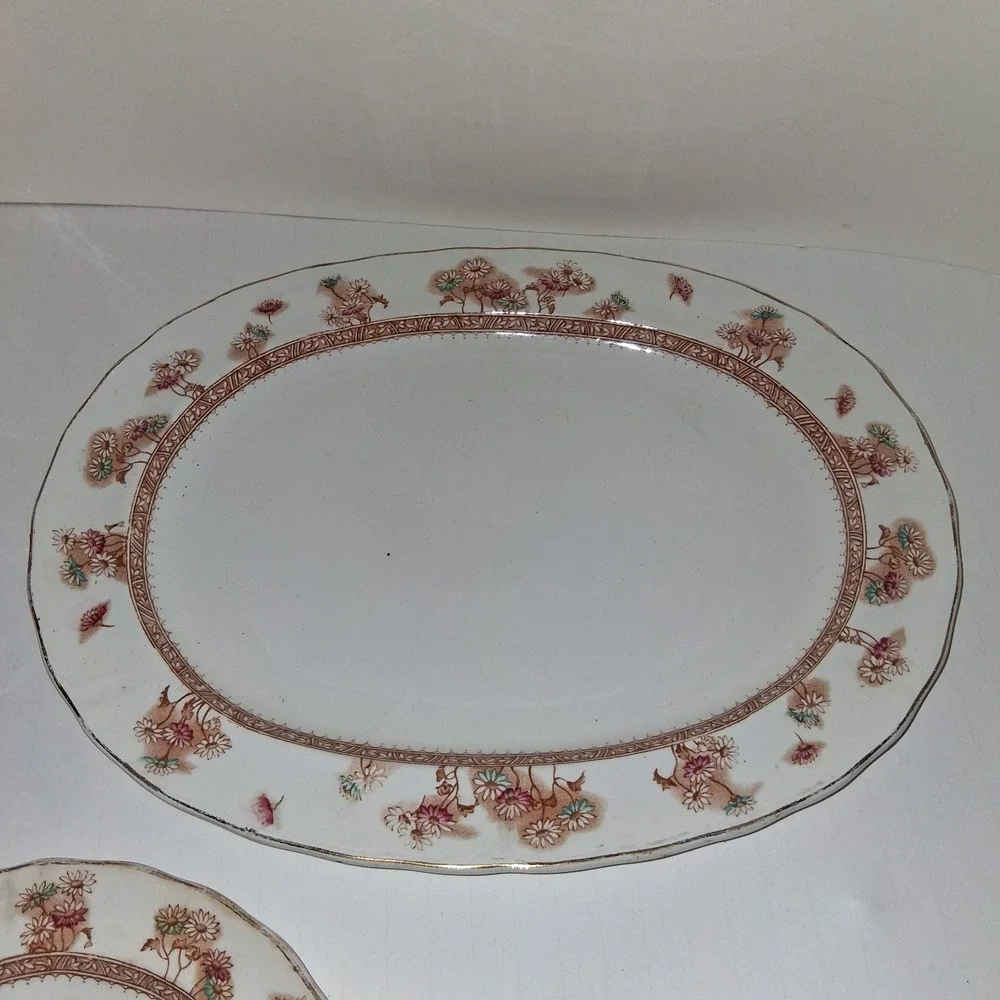 Furnivals Victorian Daisy Covered Transferware Handpainted Soup Tureen 1892-1913